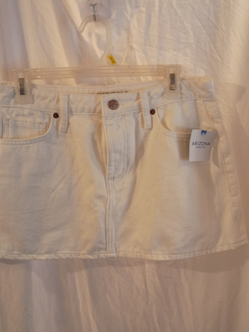 Arizona Jean Company Women's Size 8 White Mini Denim Skirt NWT!